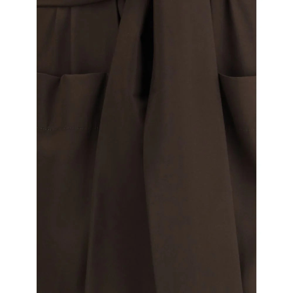 Ella Brown Silk Casual Dress