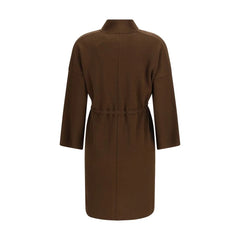 Ella Brown Viscose Sleveless Jacket - M