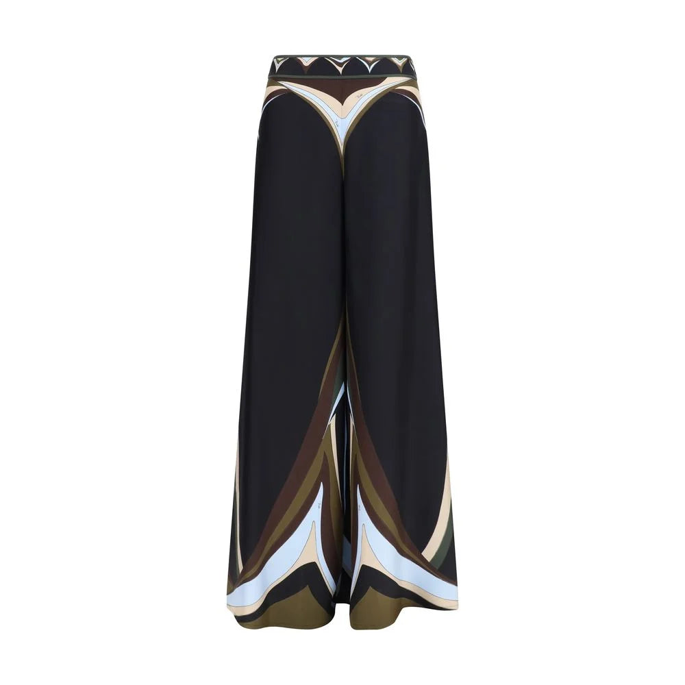 Emilio Pucci Black Silk Flared Pants - IT42 | L