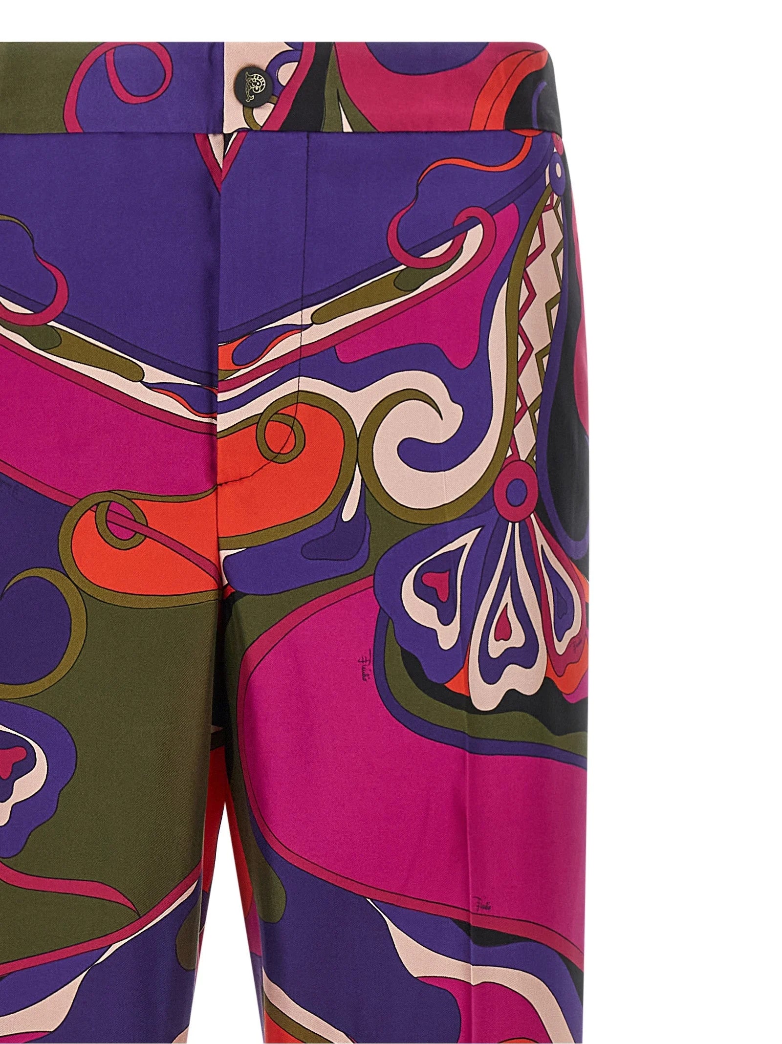 Emilio Pucci Multicolor Silk Casual Pants - M