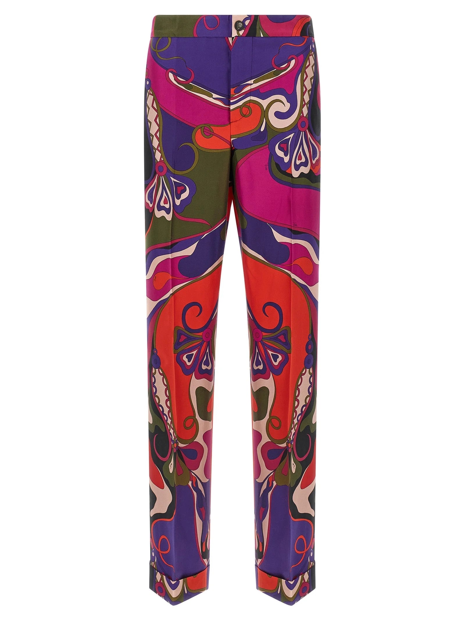 Emilio Pucci Multicolor Silk Casual Pants - M