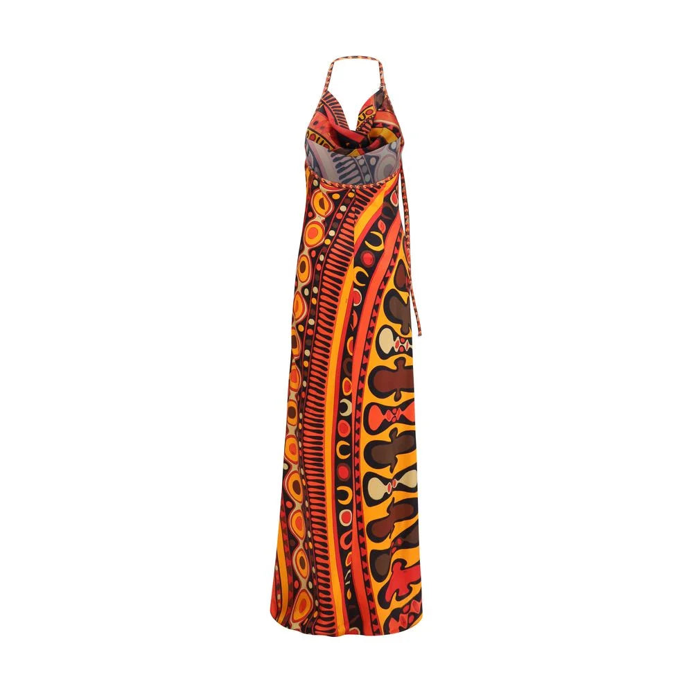 Emilio Pucci Vícebarevné hedvábné dlouhé šaty - IT42 | L