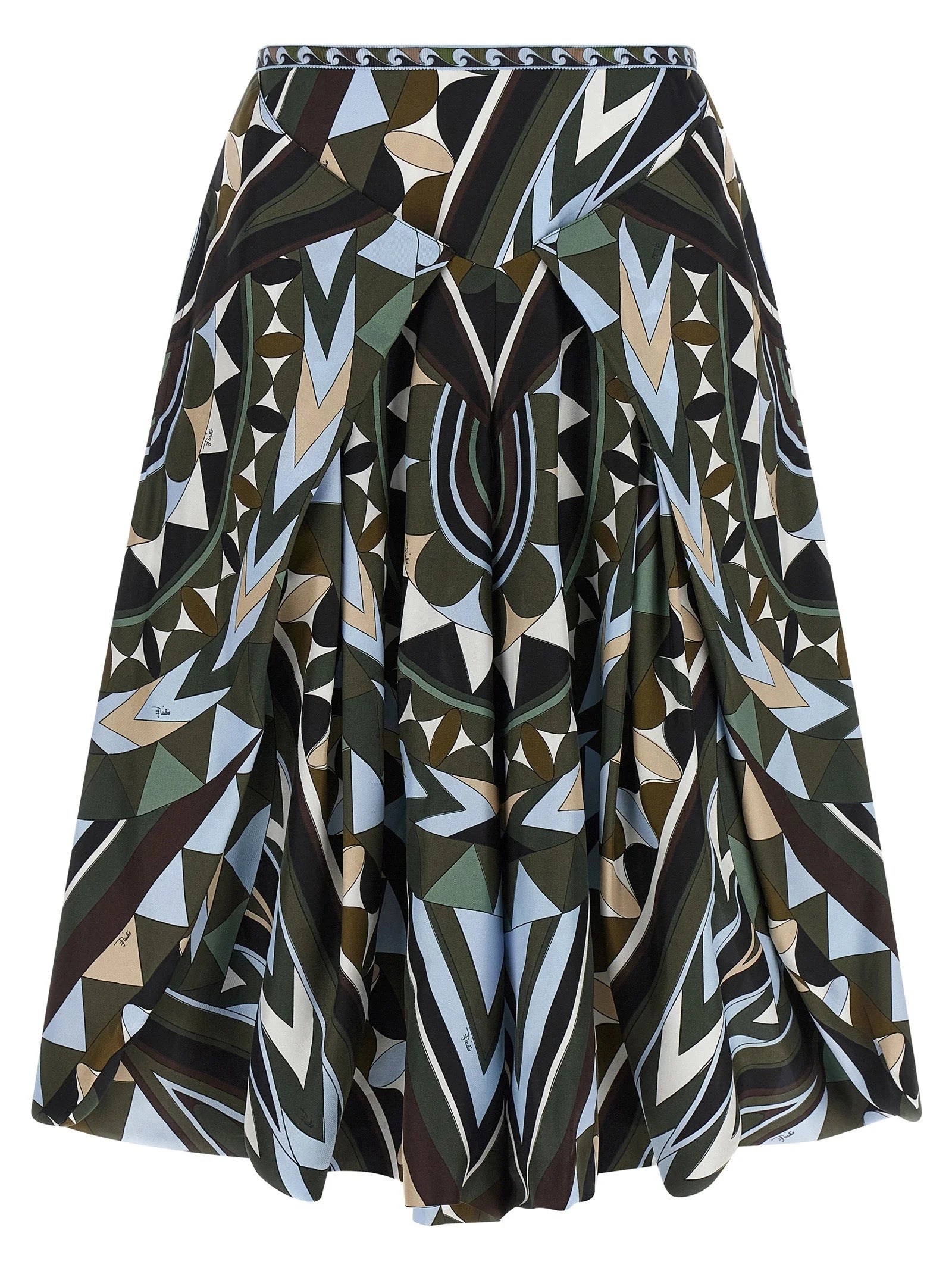 Emilio Pucci Multicolor Silk Midi Skirt
