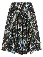 Emilio Pucci Multicolor Silk Midi Skirt