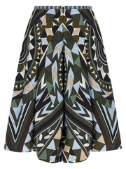 Emilio Pucci Multicolor Silk Midi Skirt