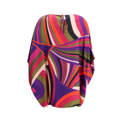 Emilio Pucci Short Caftan in silk with Marmo print - One Size - Dresses