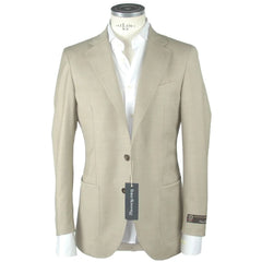 Emilio Romanelli Beige Wool Men’s Blazer - Sport Jackets