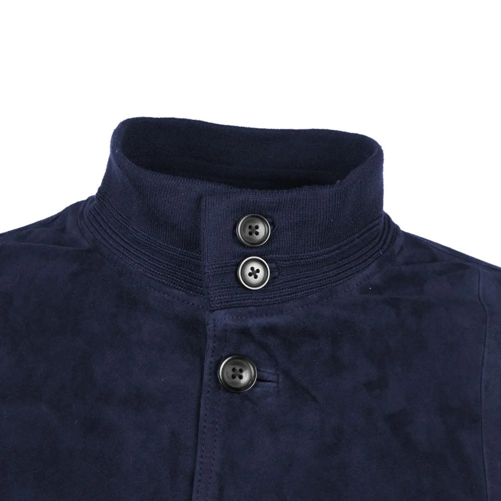 Emilio Romanelli Blue Calfskin Men Bomber Jacket - Bomber Jackets
