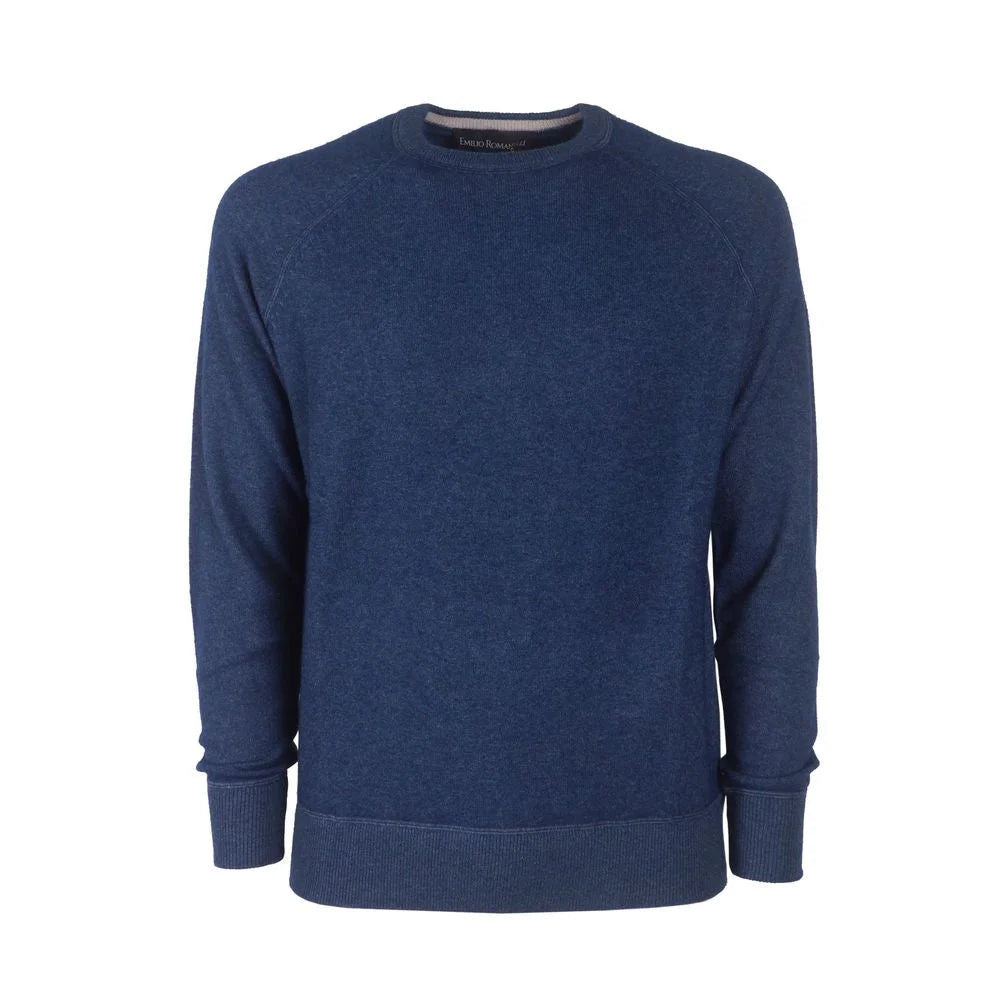 Emilio Romanelli Blue Cashmere Men Sweater - IT56 | 3XL - Sweaters