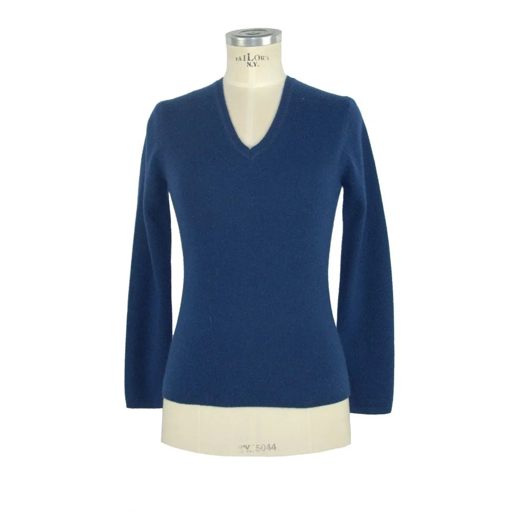 Emilio Romanelli Blue Cashmere Women Sweater - IT44|L - Sweaters