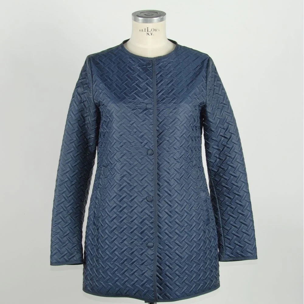 Emilio Romanelli Blue Polyester Women Jacket - IT48 | XL - Coats & Jackets
