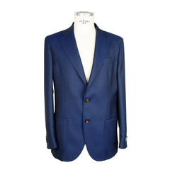 Emilio Romanelli Blue Wool Men Blazer - Sport Jackets