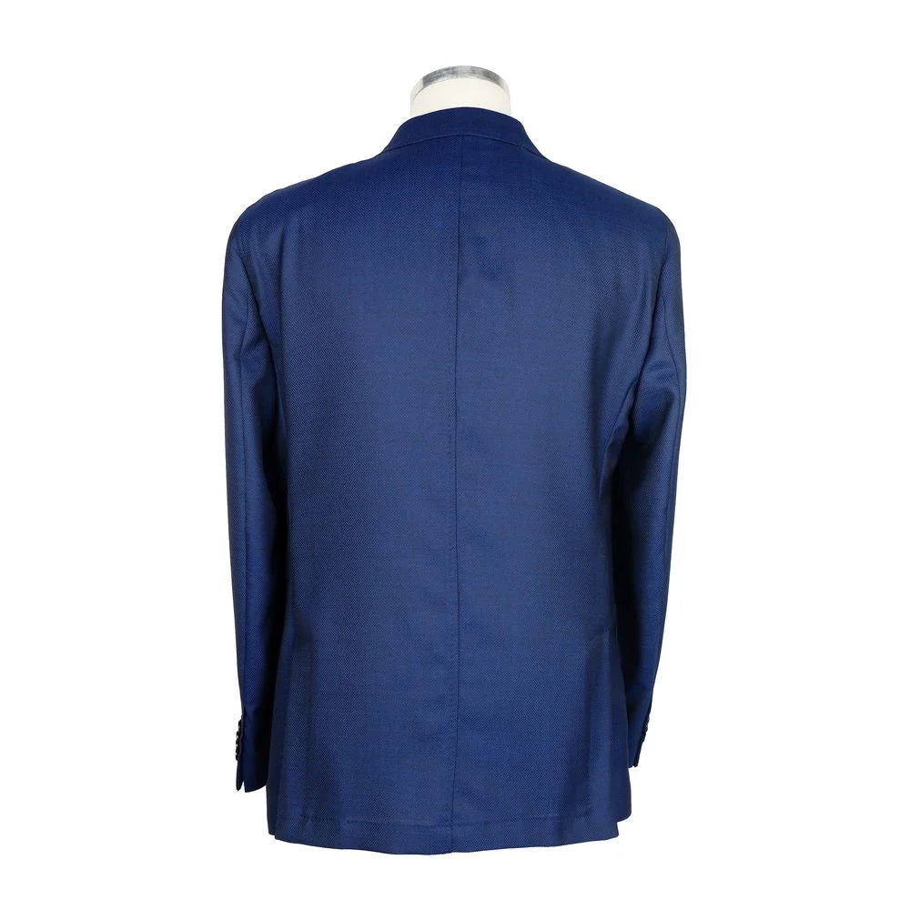 Emilio Romanelli Blue Wool Men Blazer - Sport Jackets