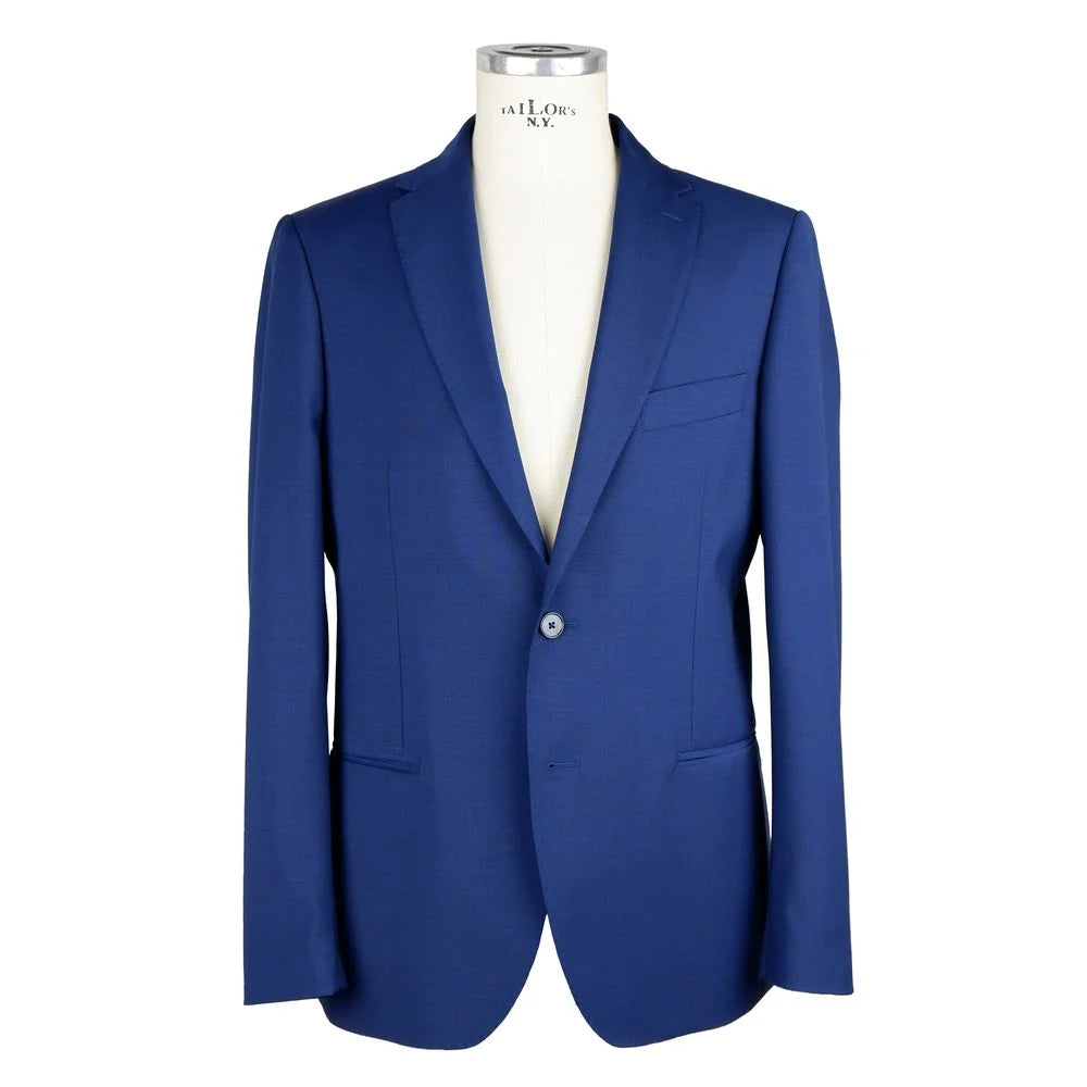 Emilio Romanelli Blue Wool Men Suit - IT46 | S