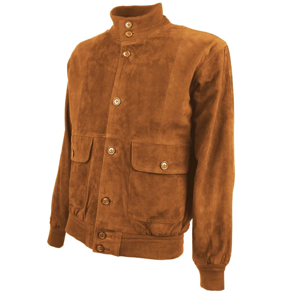 Emilio Romanelli Brown Calfskin Men Bomber Jacket - Bomber Jackets