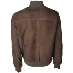 Emilio Romanelli Brown Calfskin Men Bomber Jacket - Bomber Jackets