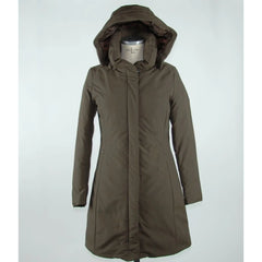 Emilio Romanelli Elegant Brown Polygon Jacket with Hood - Parkas