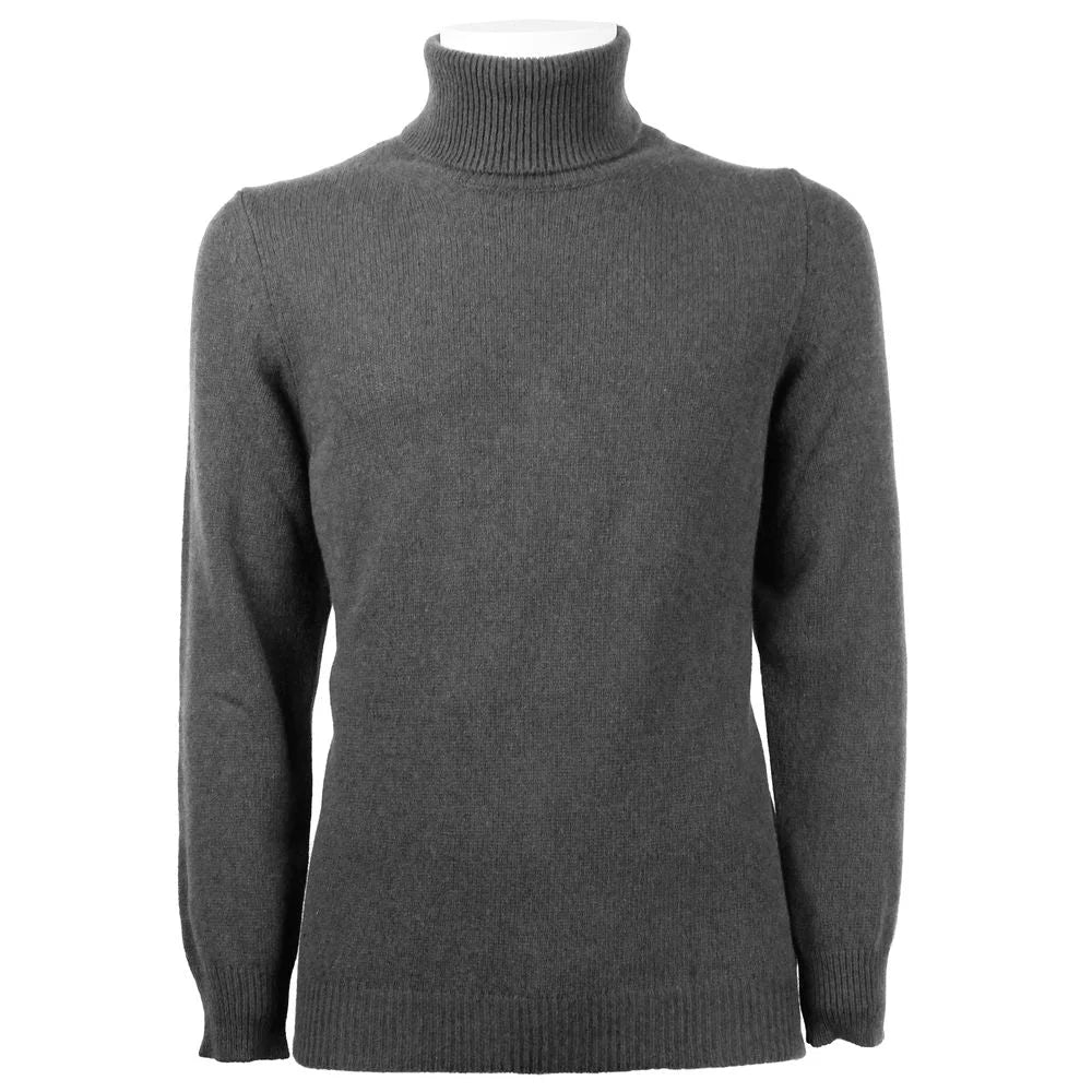 Emilio Romanelli Gray Cashmere Men’s Turtleneck Sweater - Sweaters