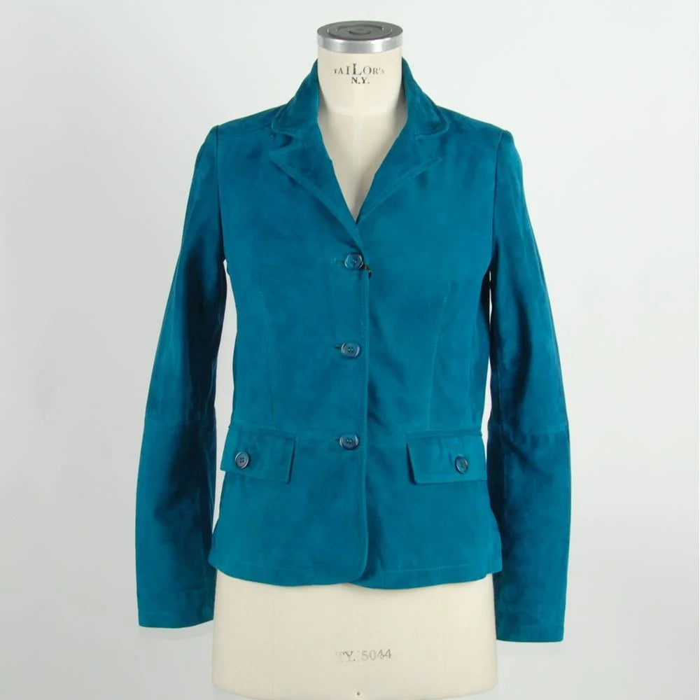 Emilio Romanelli Green Leather Women Jacket - Coats & Jackets