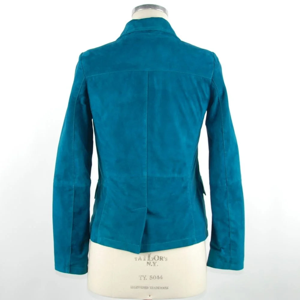 Emilio Romanelli Green Leather Women Jacket - Coats & Jackets