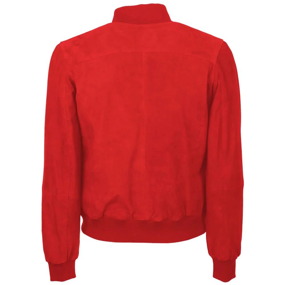 Emilio Romanelli Red Calfskin Jackets & Coat - Bomber Jackets