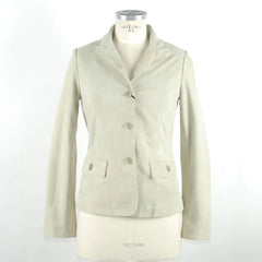 Emilio Romanelli White Leather Women Jacket - Coats & Jackets