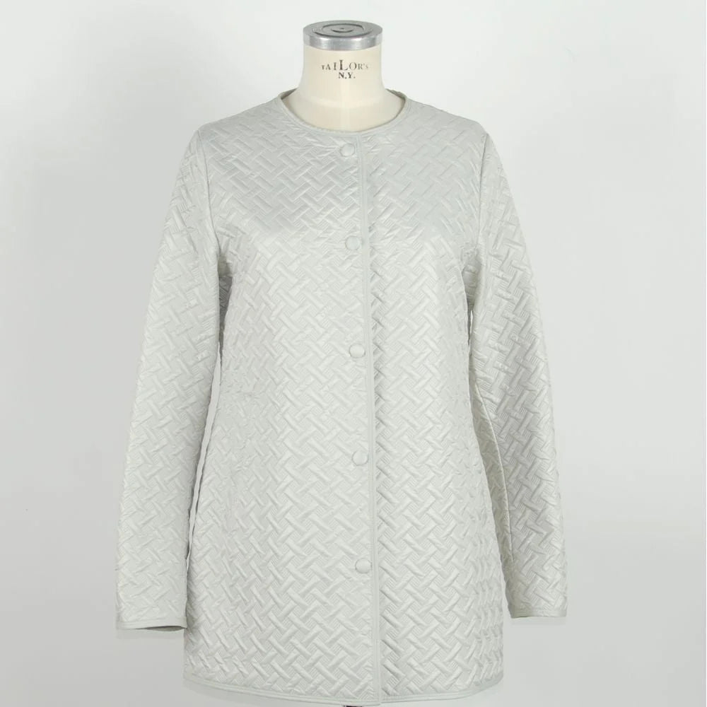 Emilio Romanelli White Polyester Women Jacket - IT44|L - Coats & Jackets