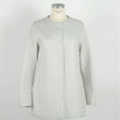 Emilio Romanelli White Polyester Women Jacket - IT44|L - Coats & Jackets