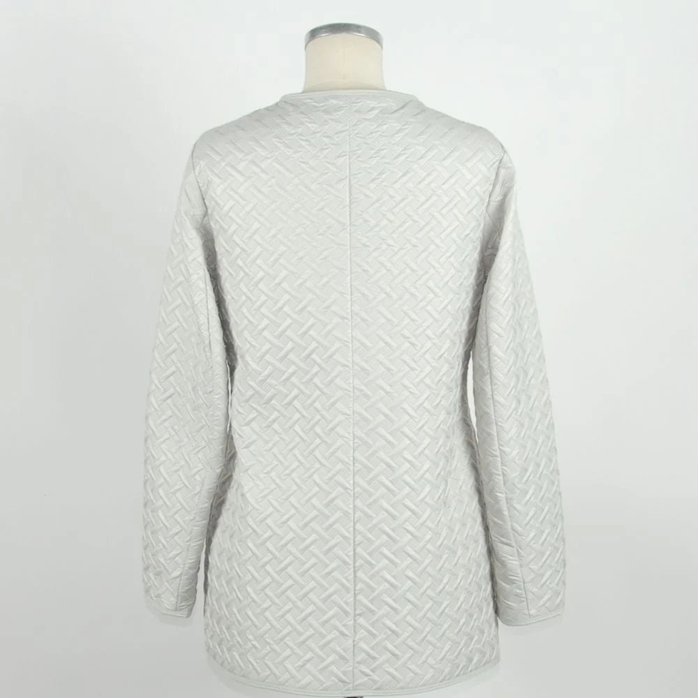 Emilio Romanelli White Polyester Women Jacket - IT44|L - Coats & Jackets