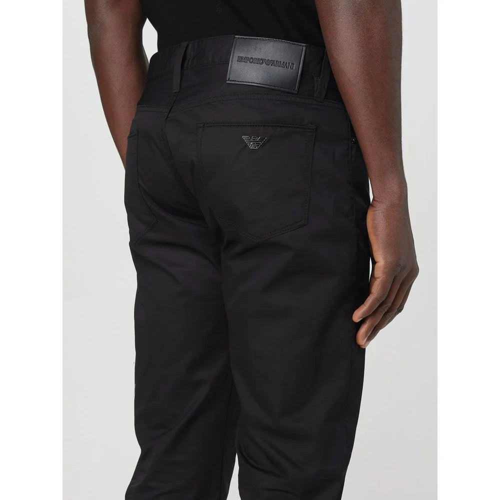 Emporio Armani Black Cotton Casual Pants - W30