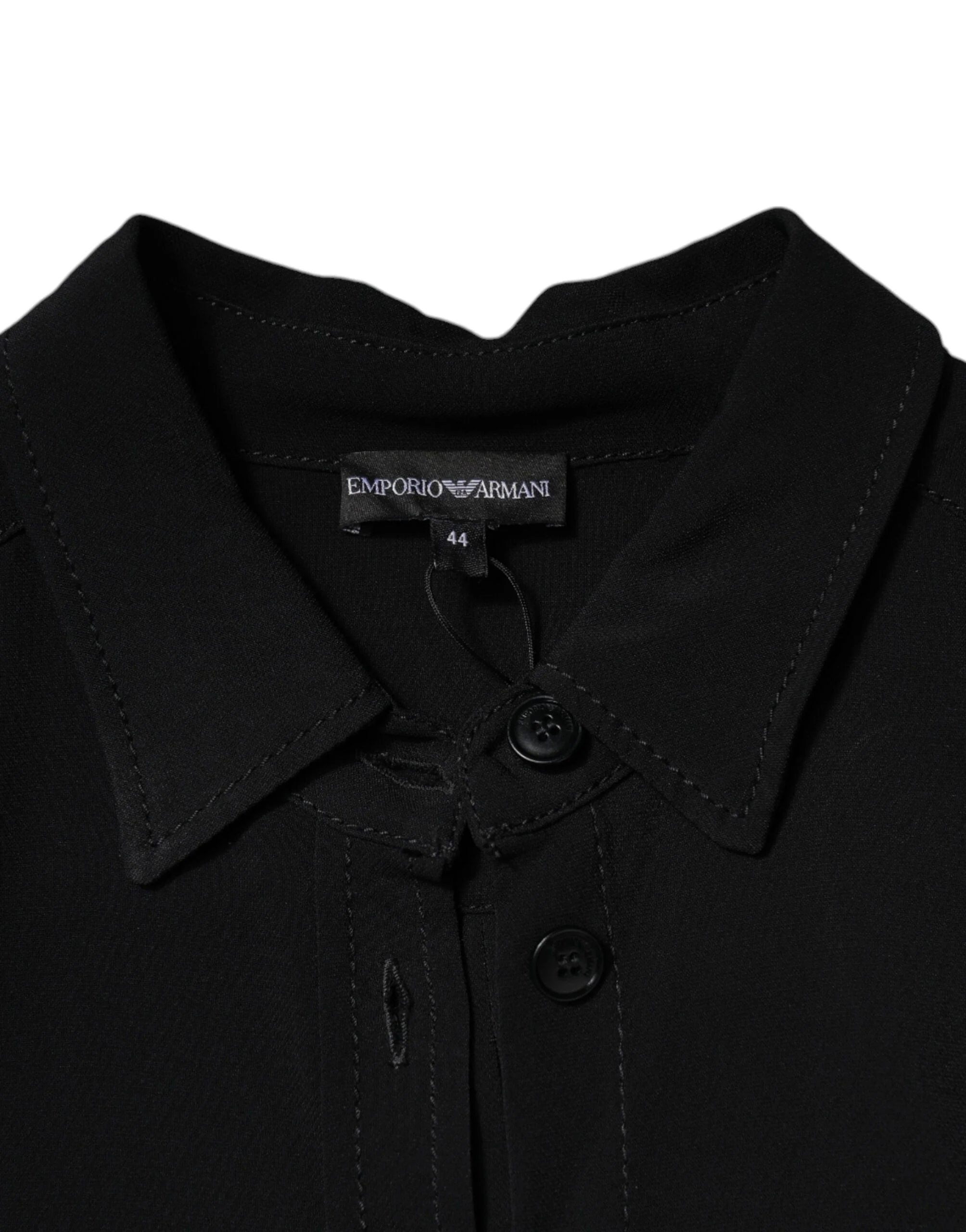 Emporio Armani Black Viscose Long Sleeves A-line Mini Dress - IT44 | L - Dresses