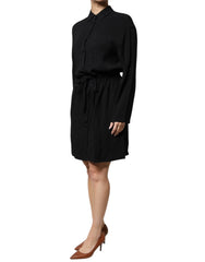 Emporio Armani Black Viscose Long Sleeves A-line Mini Dress - IT44 | L - Dresses