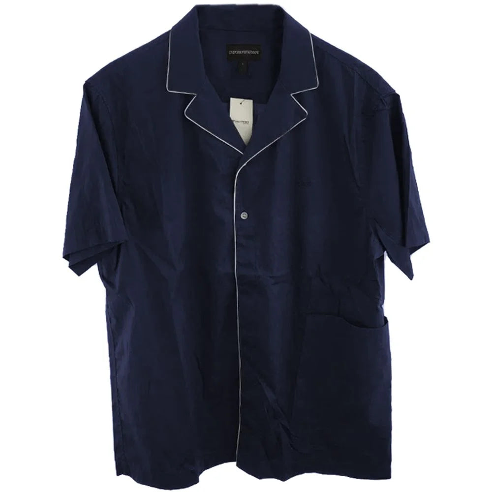 Emporio Armani Blue Cotton Shirt - XXL - Shirts