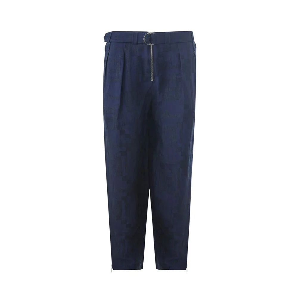 Emporio Armani Blue Linen Pant - Trousers