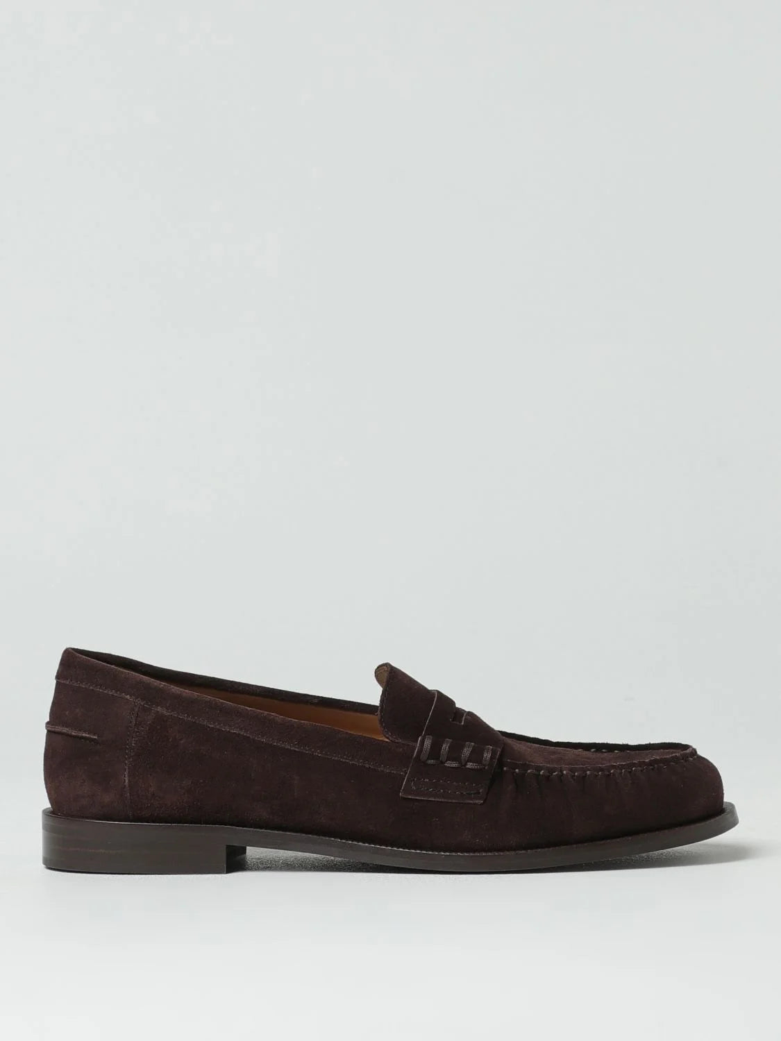 Emporio Armani Brown Suede Leather Slip-On Loafers - EU43/US10