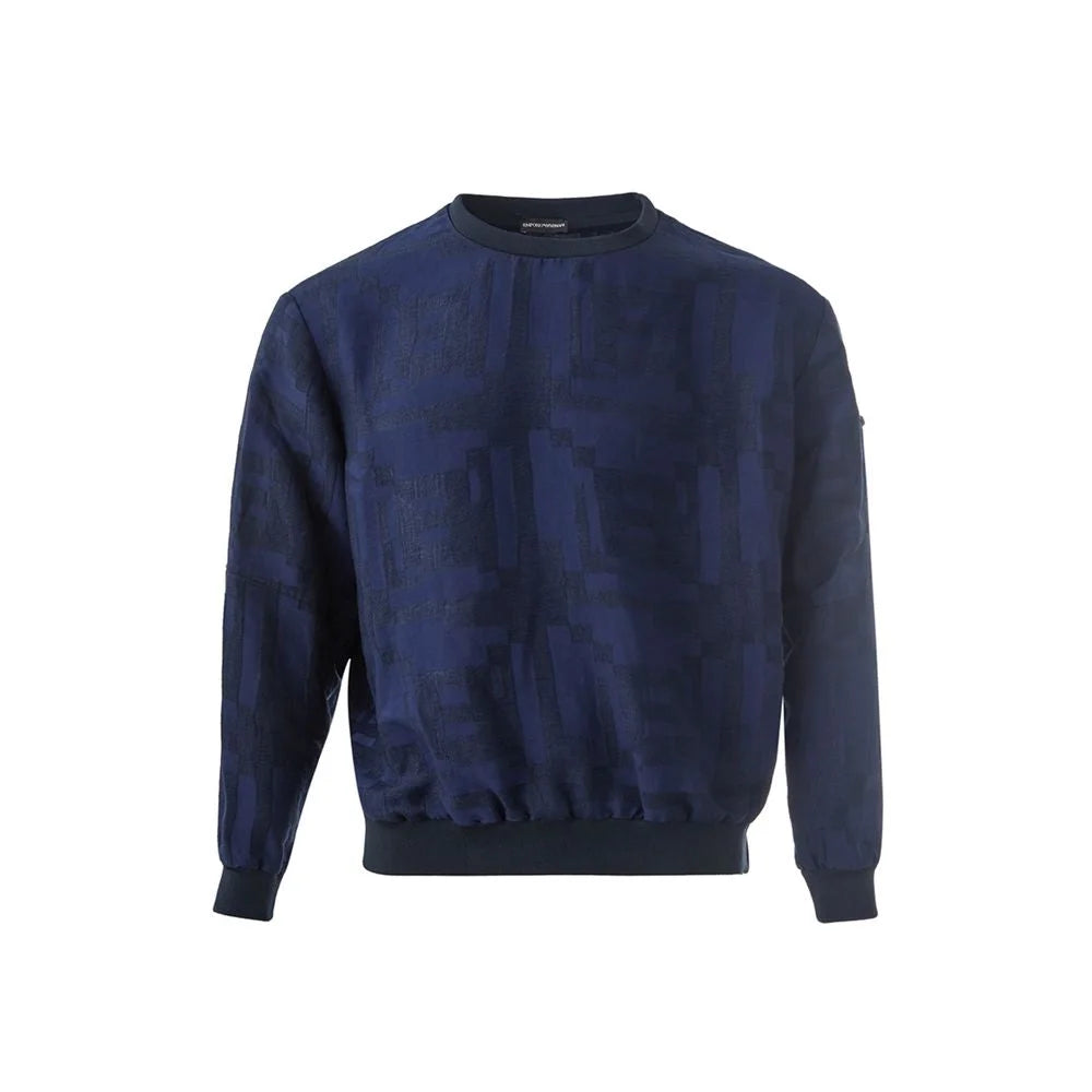 Emporio Armani Elegant Linen Blue T-Shirt for Men - IT54 | XXL - T-Shirts