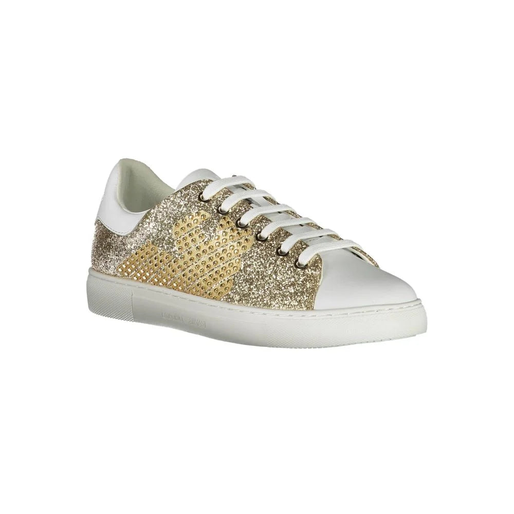 Emporio Armani Gold Polyester Women Sneaker - EU35/US5 - Sneakers