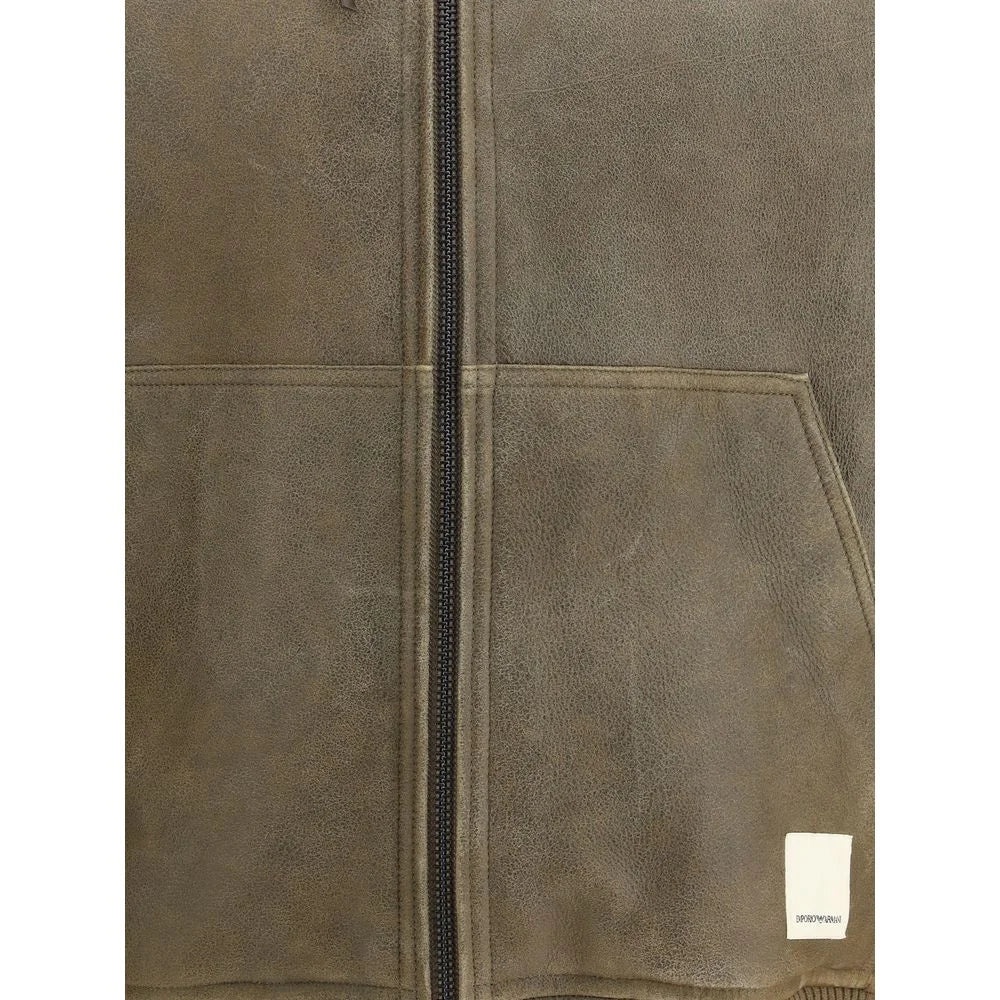 Emporio Armani Leather bomber Jacket - Bomber Jackets