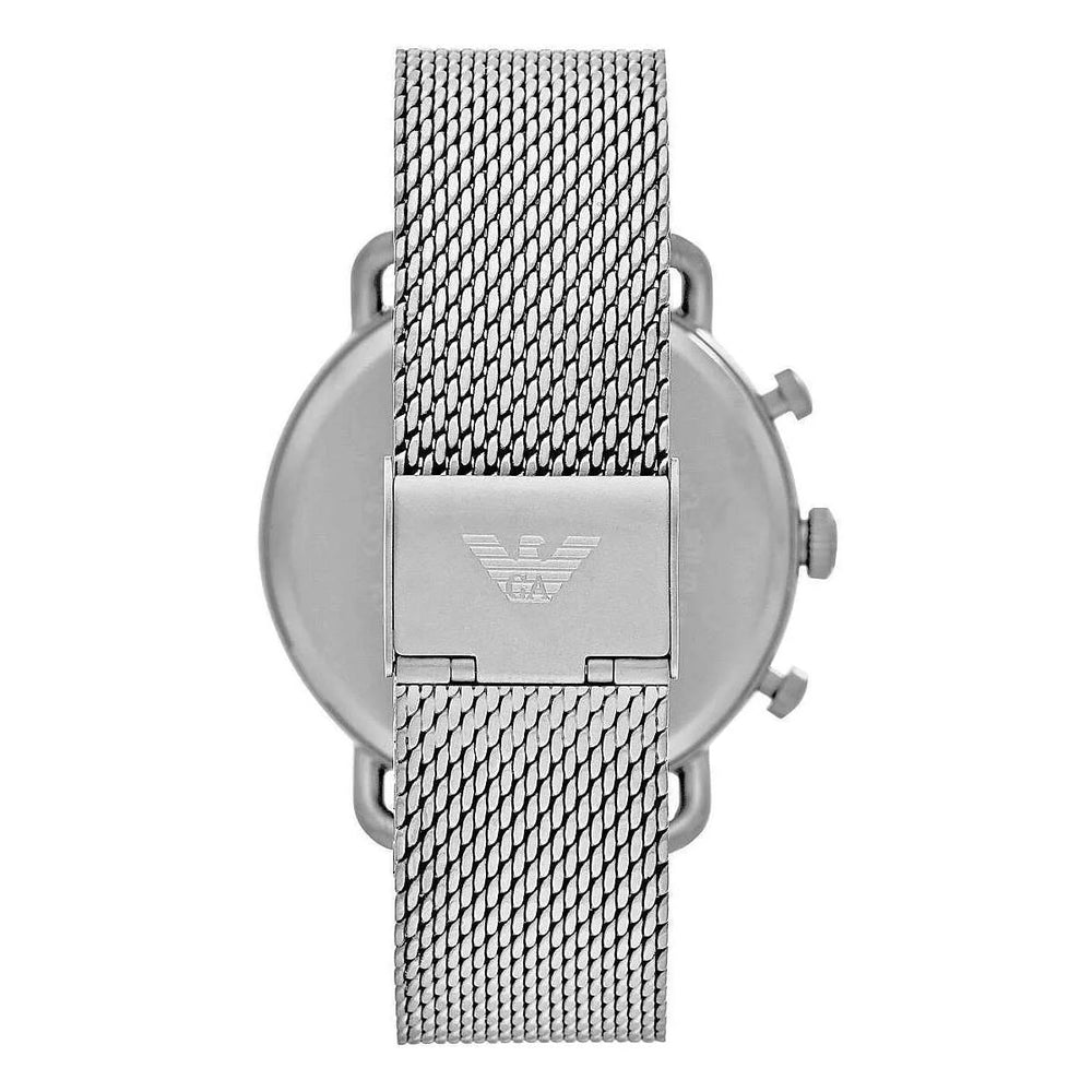 Emporio Armani Sophisticated Silver Steel Chronograph Watch - Watches