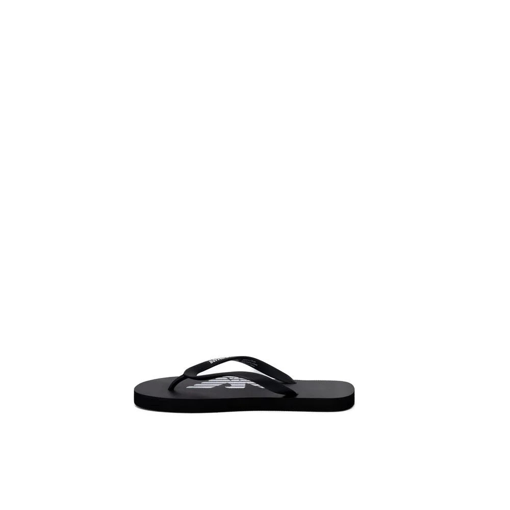Emporio Armani Underwear Black And White Rubber Flip-Flop Sandals - EU38/US8