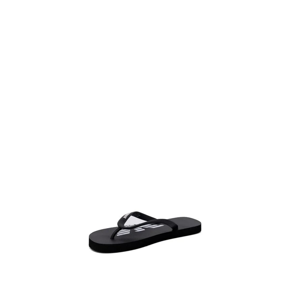 Emporio Armani Underwear Black And White Rubber Flip-Flop Sandals - EU38/US8