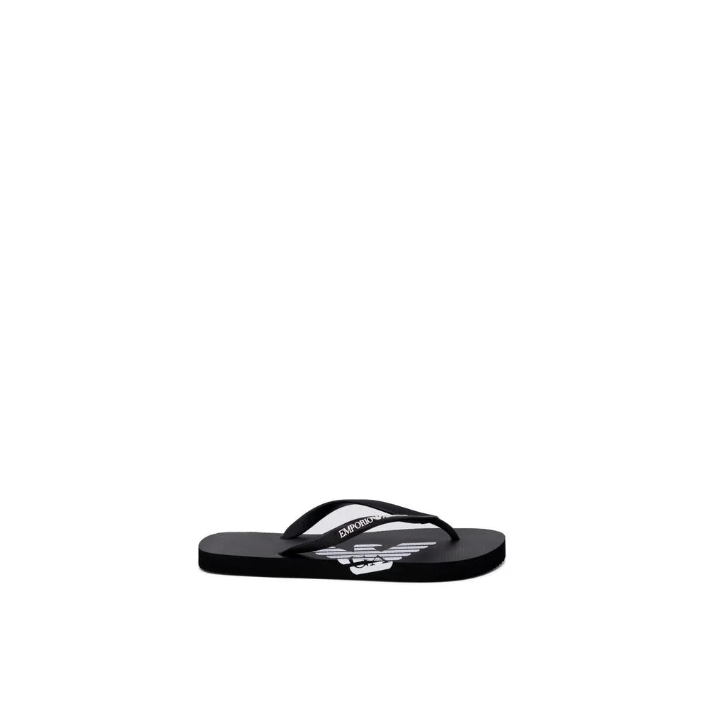 Emporio Armani Underwear Black And White Rubber Flip-Flop Sandals - EU38/US8