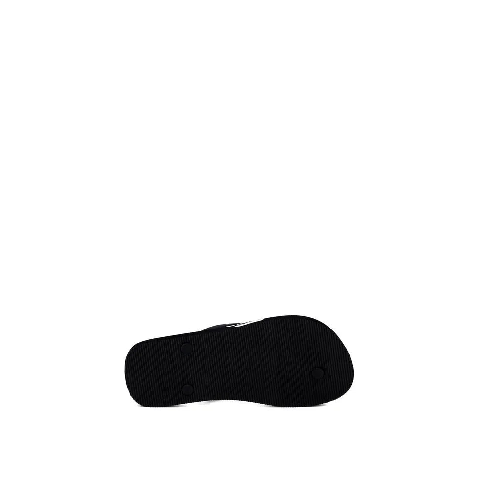 Emporio Armani Underwear Black And White Rubber Flip-Flop Sandals - EU38/US8