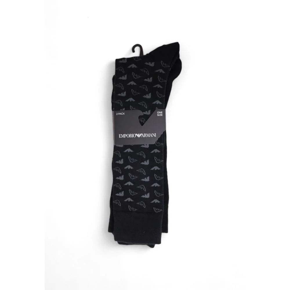 Emporio Armani Underwear Black Cotton Sock - One Size - Crew Socks