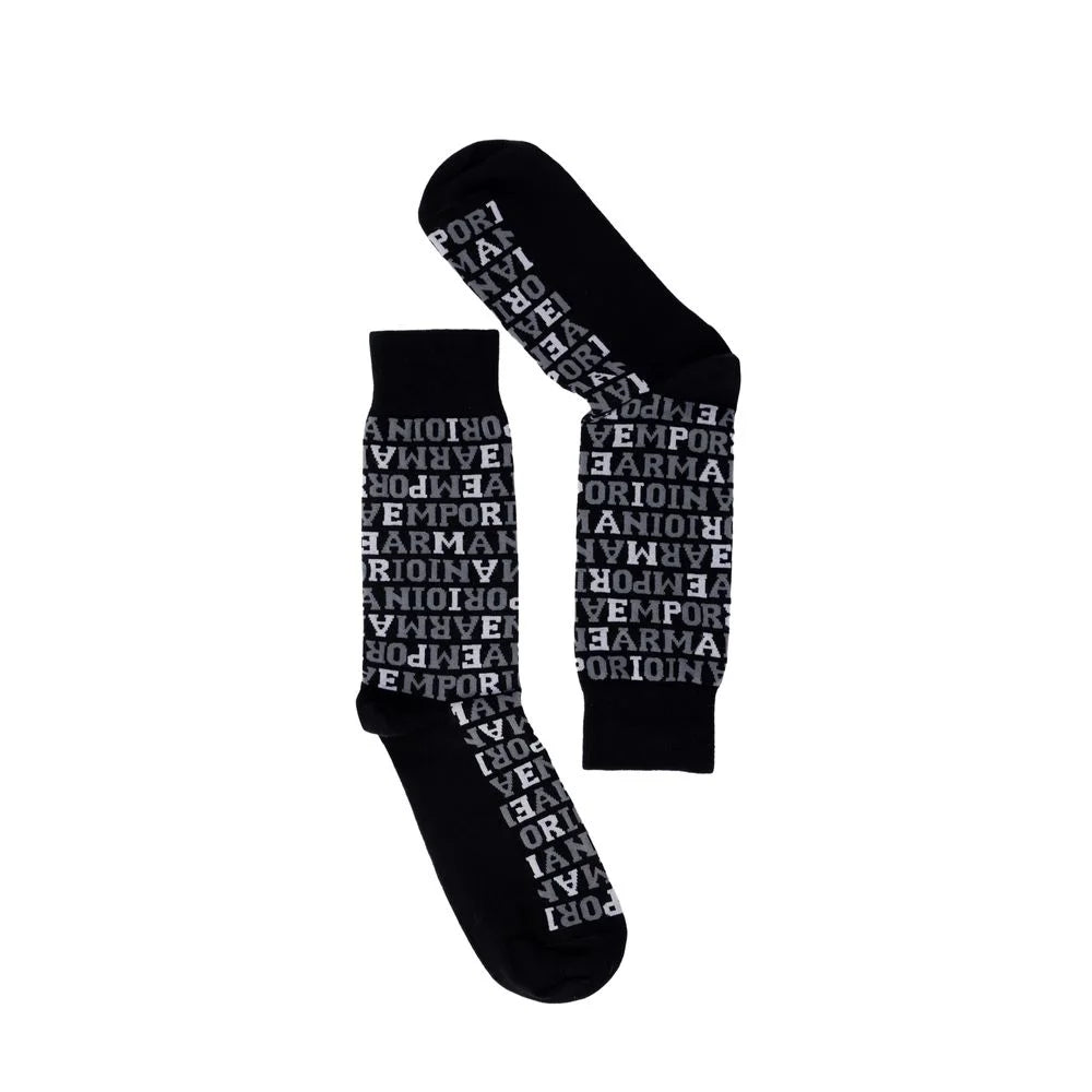 Emporio Armani Underwear Black Cotton Sock - One Size - Crew Socks