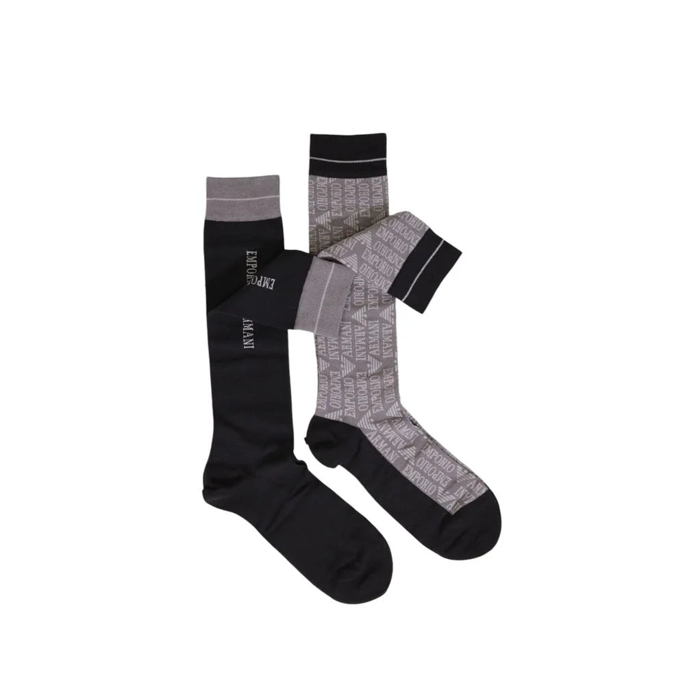 Emporio Armani Underwear Black Cotton Sock - One Size - Crew Socks