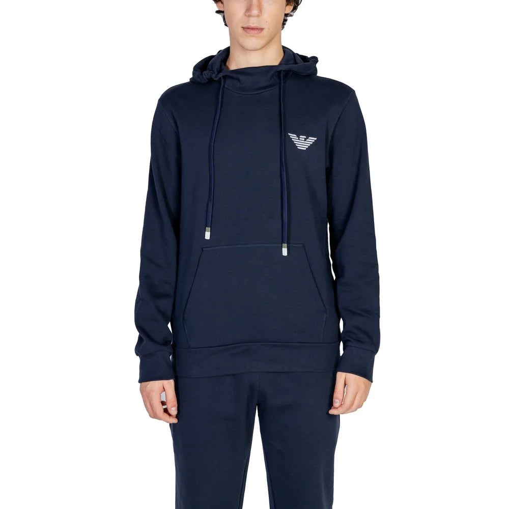 Emporio Armani Underwear Blue Cotton Hoody - IT44 | S - Hoodies
