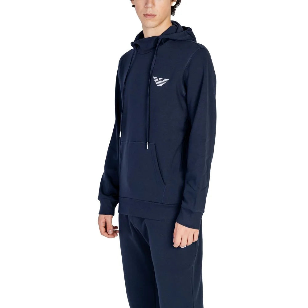 Emporio Armani Underwear Blue Cotton Hoody - IT44 | S - Hoodies
