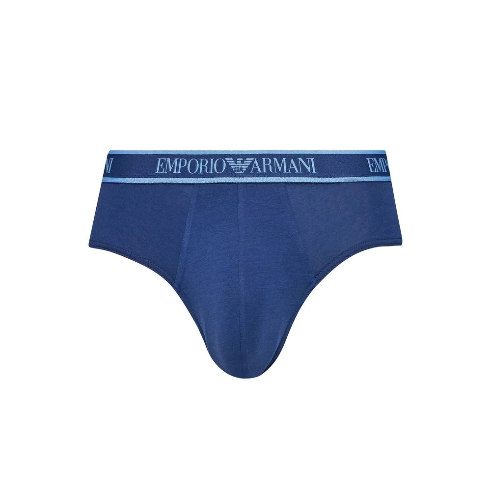 Emporio Armani Underwear Blue Cotton Underwear - IT44 | S - Briefs