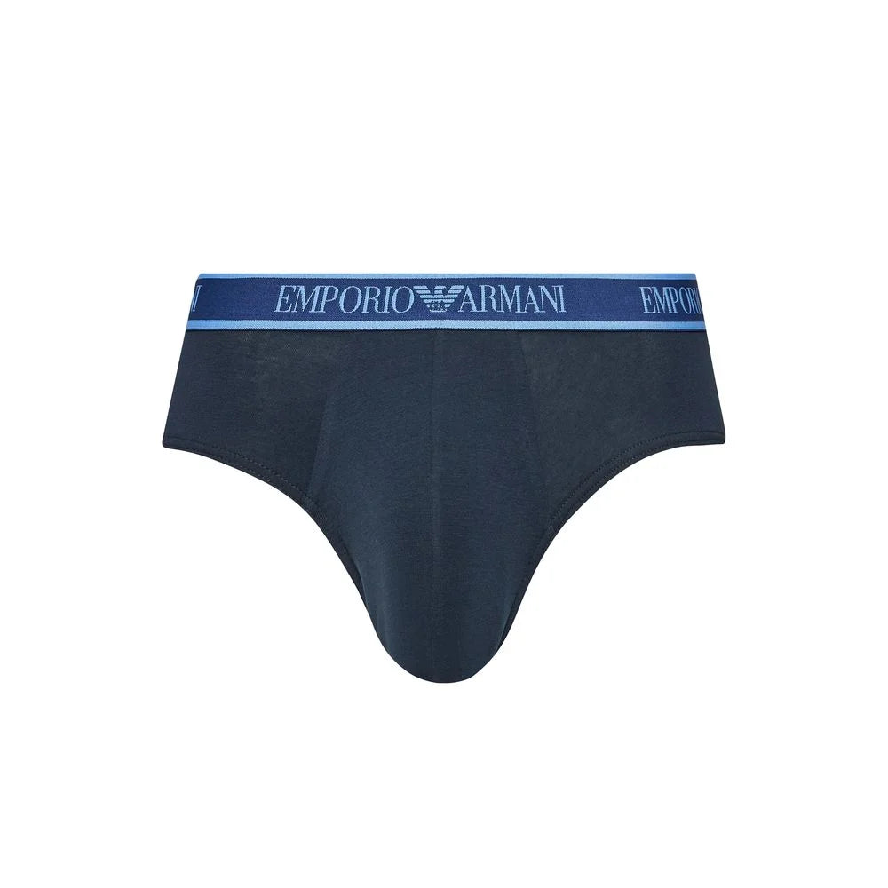 Emporio Armani Underwear Blue Cotton Underwear - IT44 | S - Briefs